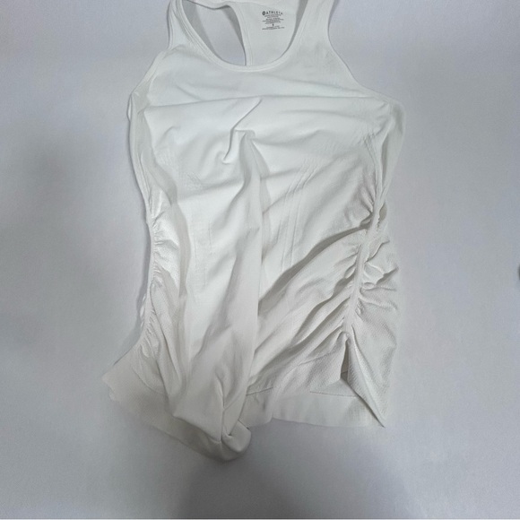 2 for$15 Athleta White Tank Top with Gathered Sides - Picture 6 of 10